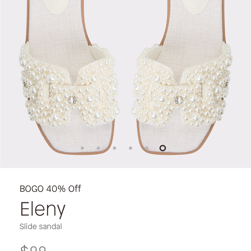 Women's Cream Slide Sandals